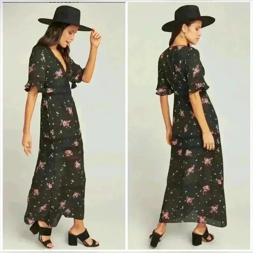 Show Me Your Mumu Tabitha Maxi Dress Dancing Floral Size Medium - Picture 2 of 4